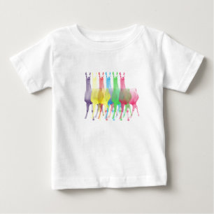 Baby-Shirt 6 der Lamas 6 Farb Baby T-shirt