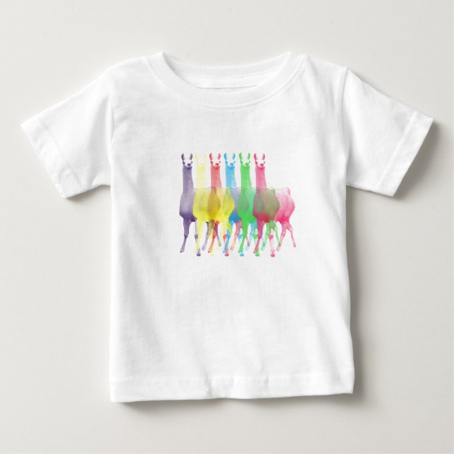 Baby-Shirt 6 der Lamas 6 Farb Baby T-shirt (Vorderseite)