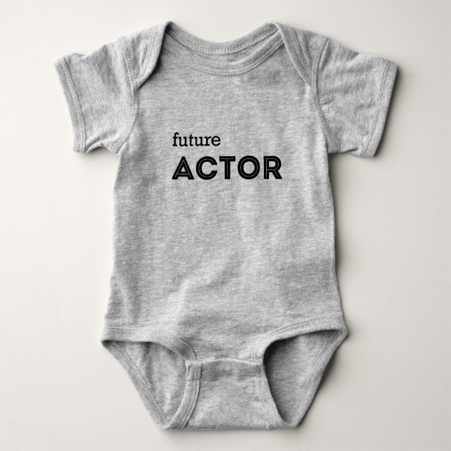 BABY-SHIRT-HEIDE-GRAUER "ZUKÜNFTIGER SCHAUSPIELER BABY STRAMPLER (Vorderseite)
