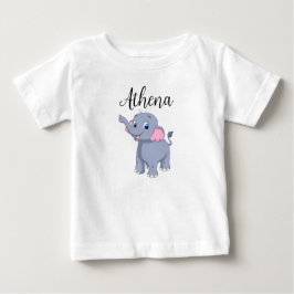 Baby-Shirt mit individualisierbarem Namen und Elef Baby T-shirt