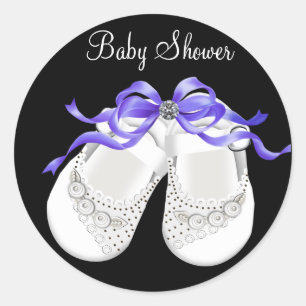 Baby Shoes Black Lila Baby Girl Shower Stickers