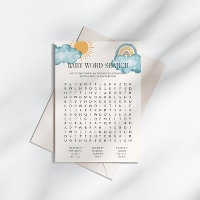 Baby Shooter Word Search Game Card