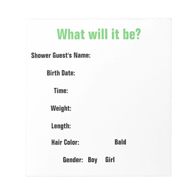 Baby Shooting Game Notizblock (Vorderseite)