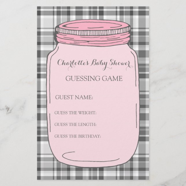 Baby Shooting Game Pink Mason Jar (Vorderseite)