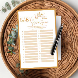 Baby Showbaby Name Game Sunshine Boho