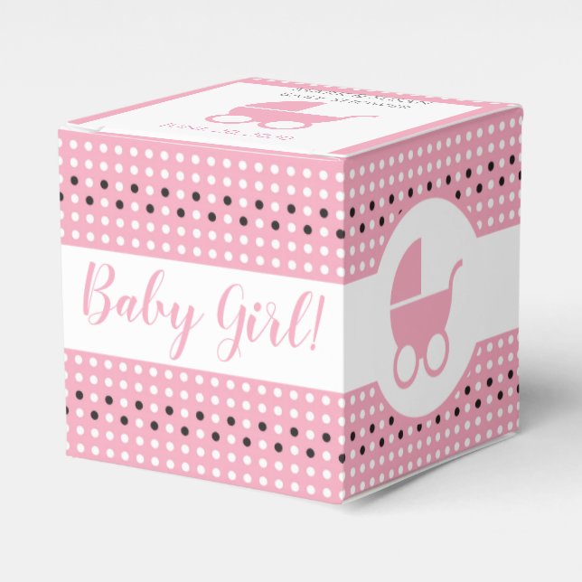 Baby Showbox mit Stroller 2" x 2" - Mädchen Geschenkschachtel (Vorderseite)