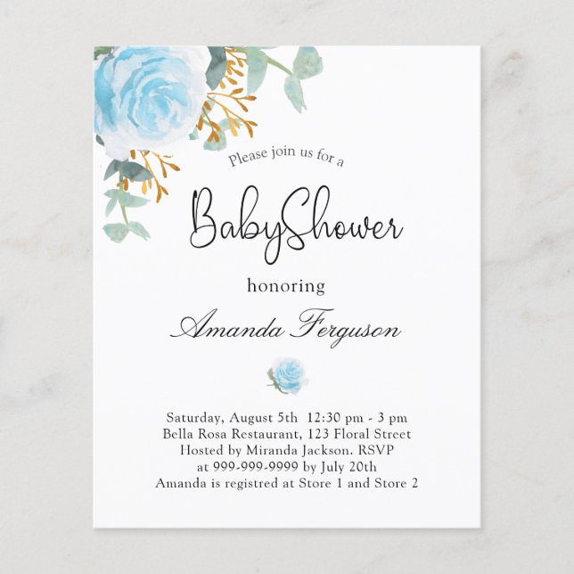Baby Showboy Blue Blumenladen Flyer (Vorne)