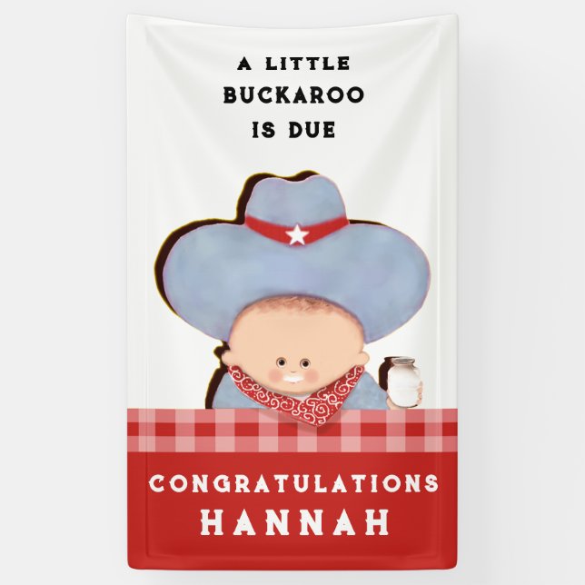 Baby Showboy Cowboy Glückwunschs Banner (Vertikal)