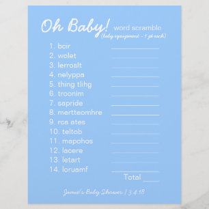Baby ShowDIY - Word Scramble Game - blau
