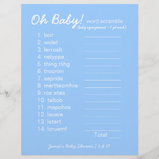 Baby ShowDIY - Word Scramble Game - blau