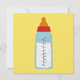 Baby Showeinladung - Babyflasche auf Gelb Einladung