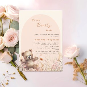 Baby Showeinladung Wildblume warten