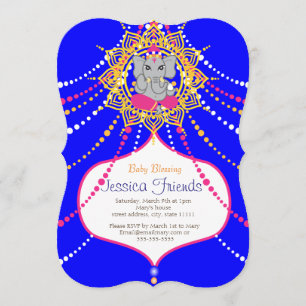 Baby shower 5" de Ganesha x 7" carte d'invitation