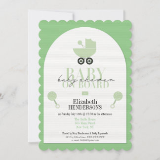 Baby shower À Bord Carte Douche Invitation