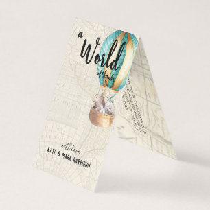 Baby shower à thème de voyage Note Merci