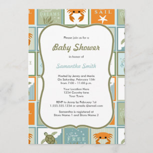 Baby shower à thème Océan Invitation