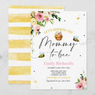 Baby shower Abeille Invitation Florale Maman À Êtr