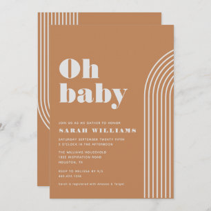 Baby shower Abstrait rétro Invitation
