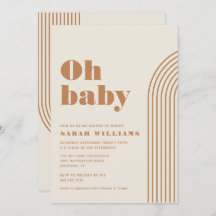 Baby shower Abstrait rétro | Invitation