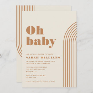 Baby shower Abstrait rétro | Invitation