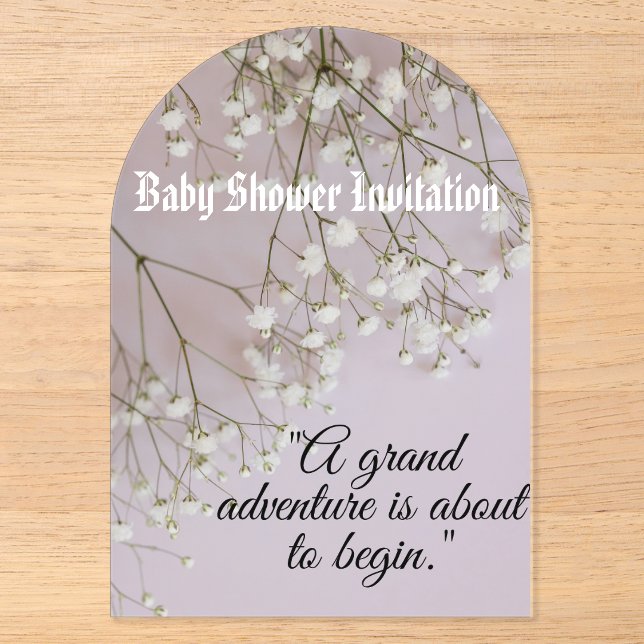 Baby shower acryleinladungen (Vorderseite)