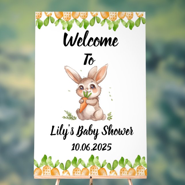 Baby shower acrylique lapin mou (Neutre)