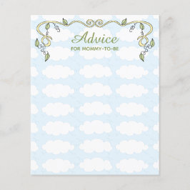 Baby Shower Advice Card "Castle in the Sky/Yellow"
