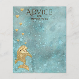 Baby Shower Advice Card "Gold Baby Dolphin"