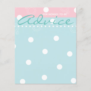Baby Shower Advice Card "Pink & Blue Baby"
