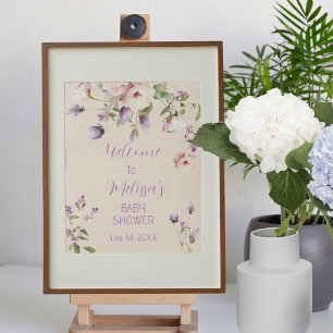 Baby shower Affiche de bienvenue Magnolia Blooms
