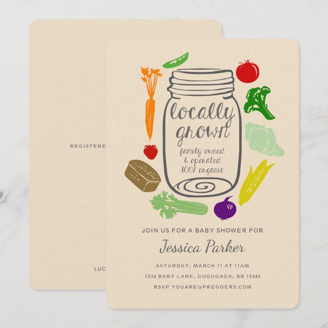 Baby shower agricole Invitation (Devant / Derrière)