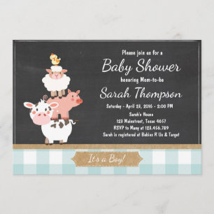 Baby shower agricole invitation Pays Bébé Garçon B