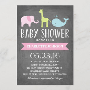 Baby Shower Animals   Babyparty Einladung