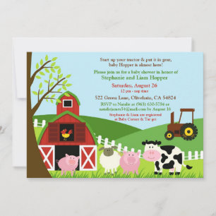 Baby shower Animaux de ferme Invitation