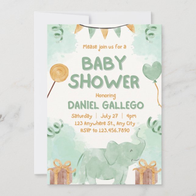 Baby shower Animaux mignons Invitation joueuse (Devant)