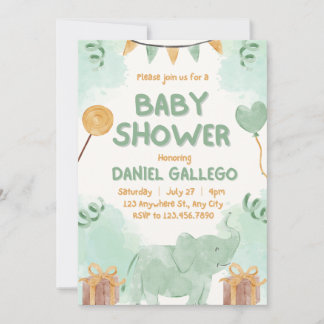Baby shower Animaux mignons Invitation joueuse
