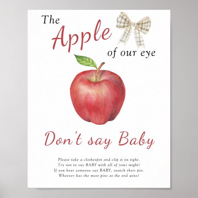 Baby shower Apple - Ne pas dire Poster bébé (Devant)