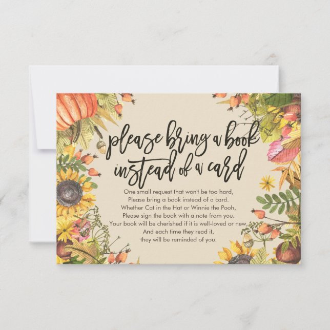 Baby shower Apportez un livre au lieu d'une carte (Devant)