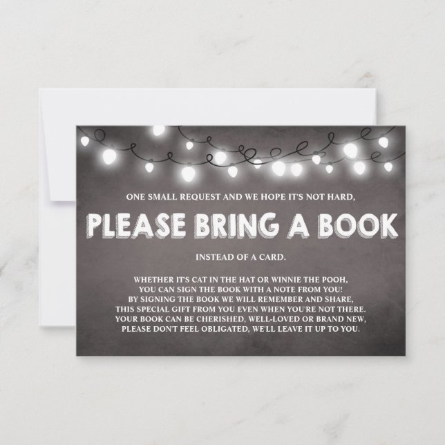Baby shower Apportez une carte livre Lumières rust (Devant)
