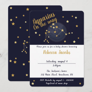 Baby shower Aquarius zodiac Invitation