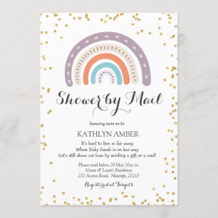 Baby shower arc-en-ciel par courrier Invitation