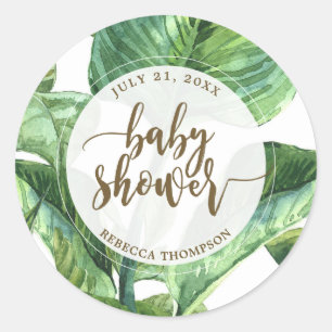 baby shower autocollant palm feuille tropical