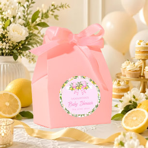 Baby Shower Autocollant Rond Classique Ruban Gingh