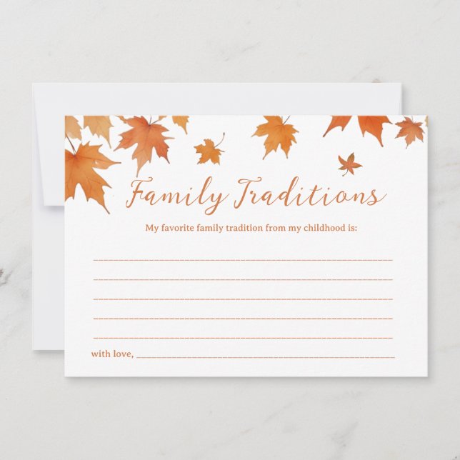 Baby shower Automne Famille Traditions Carte de je (Devant)
