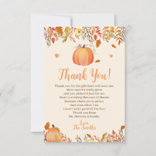 Baby shower Automne Merci Cartes
