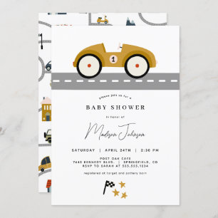 Baby shower automobile course Invitation