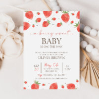 Baby shower aux fraises | Berry Sweet Invitation