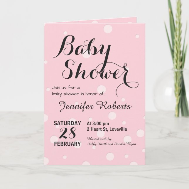 Baby shower avec Invitation au raffle de couches (Devant)