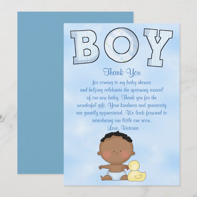 Baby Shower Baby Boy Ethnic Einladung (Vorne/Hinten)