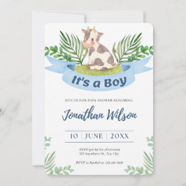 Baby Shower Baby Boy Niedlich Kuh Einladung